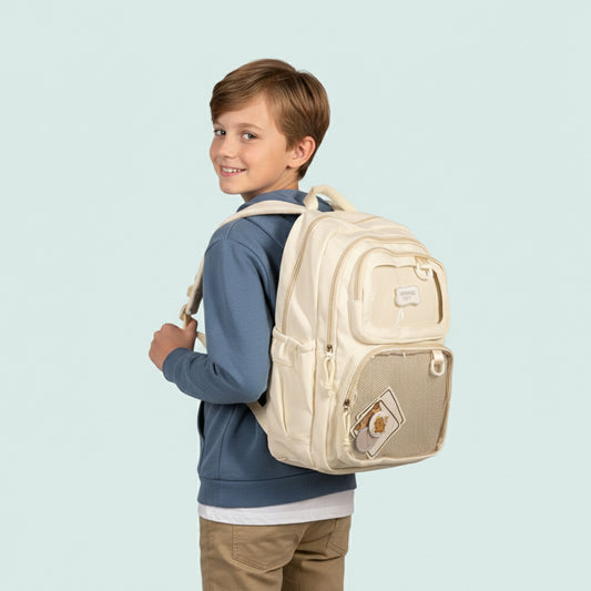 Jinipeng White School Bag for Boys