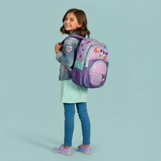 Skateboard Purple School Bag