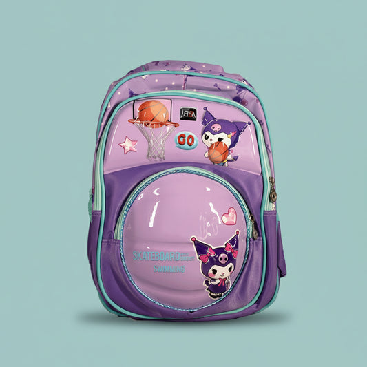 Skateboard Purple School Bag
