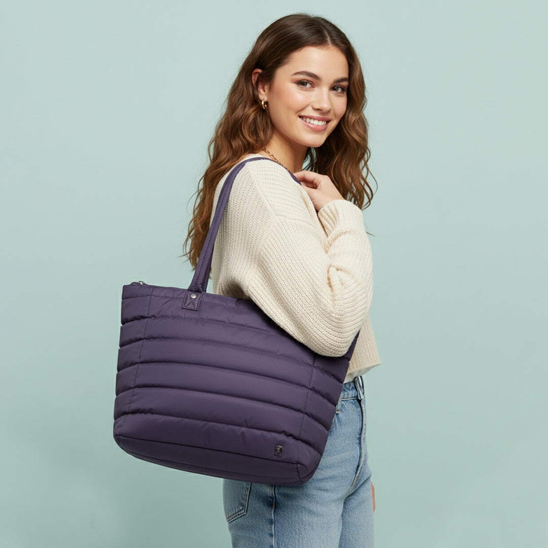 Puffy Tote Bag with Crossbody bag