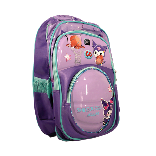 Skateboard Purple School Bag